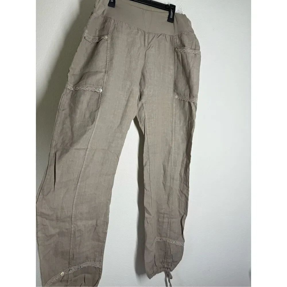 Driver Women’s Bohemian Linen Pants Joggers Size XXL EU/ XL US Lace Trim *Notes - Picture 3 of 16